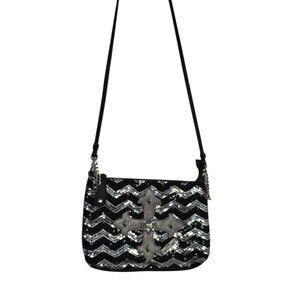 Miss Me Black Silver Leather Crossbody Y2K Purse